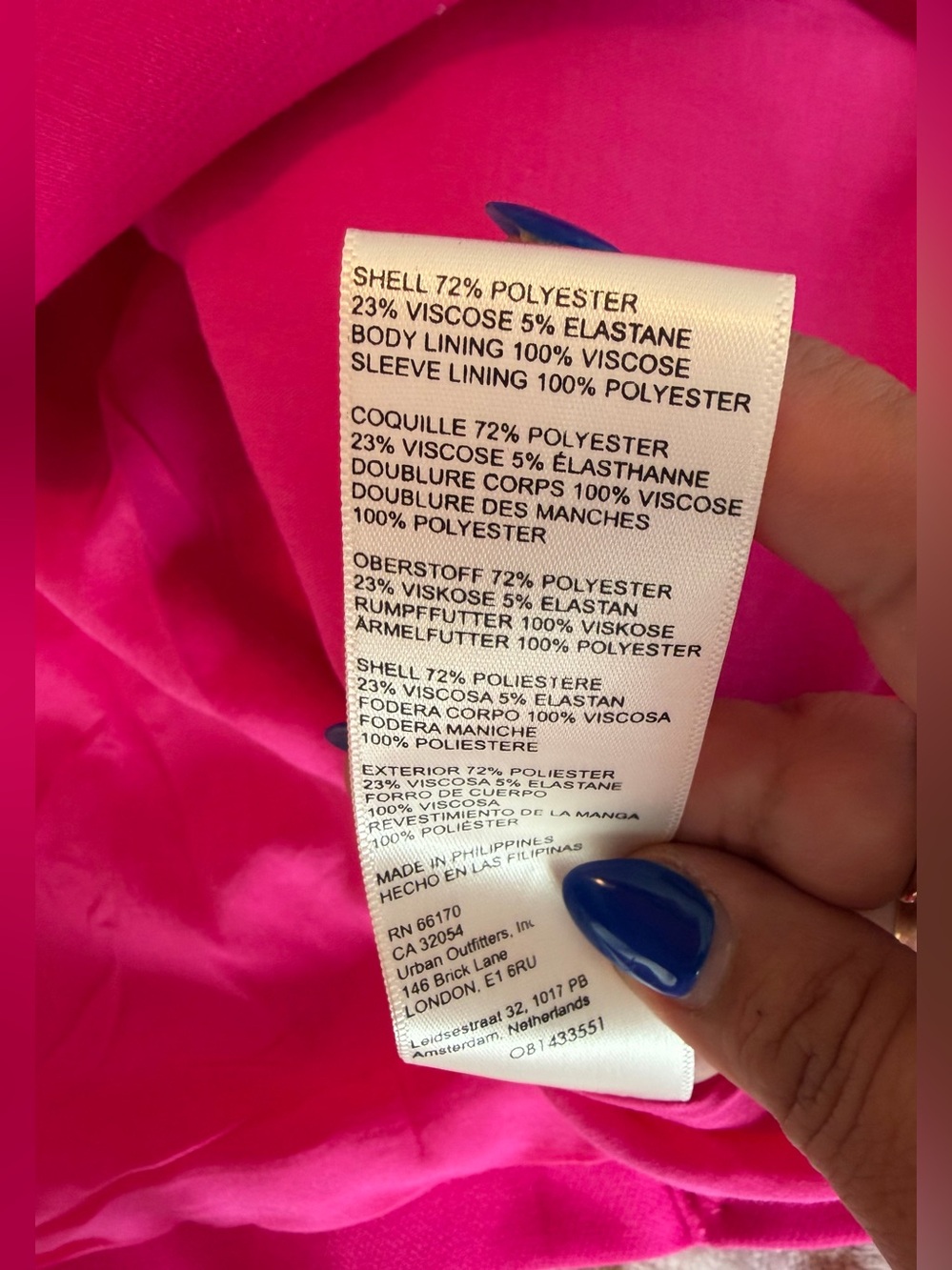 NWT Anthropologie Maeve Bright Hot Pink Double-Breasted Blazer Size: 14 - Picture 8 of 9